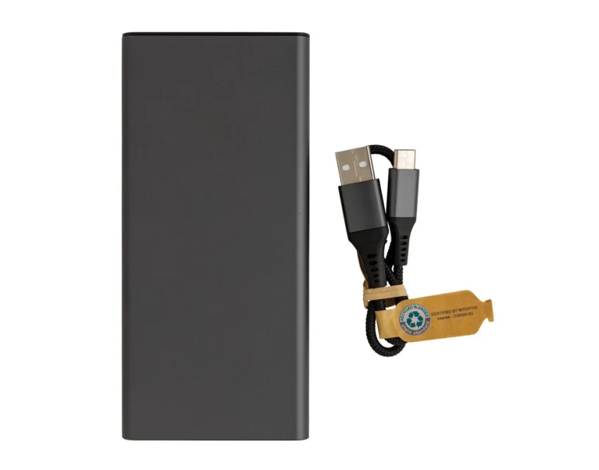 Szary power bank 10000 mAh Terra z aluminium z recyklingu
