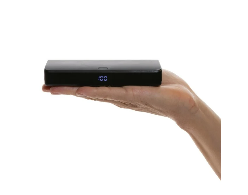 Czarny power bank FlashCharge 20000 mAh LED z logo firmy