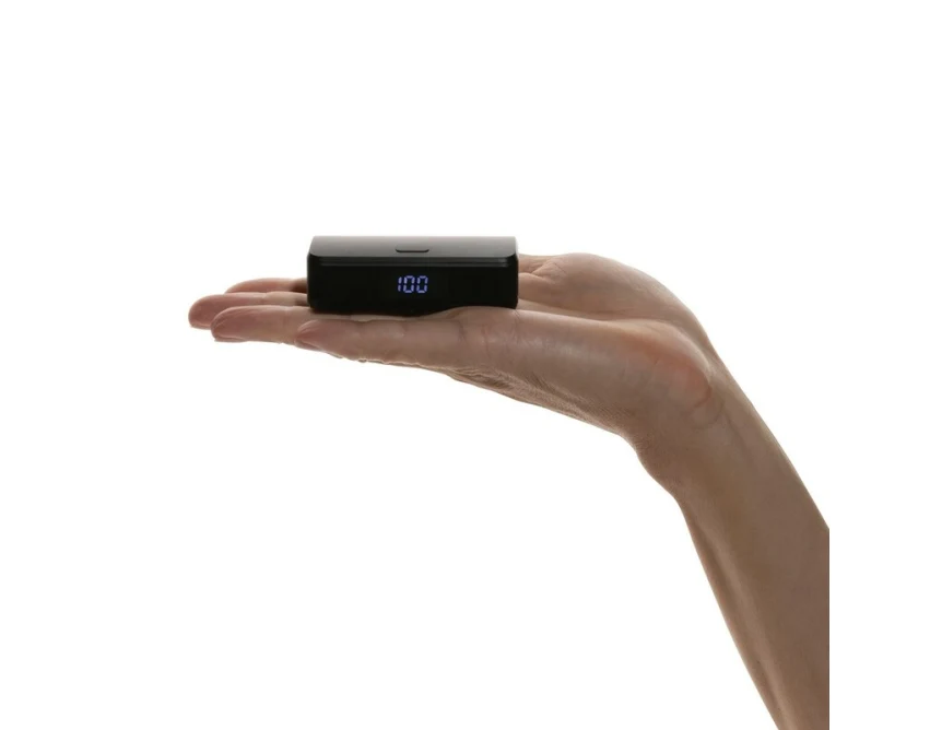 Czarny power bank 5000 mAh 20W USB-C PD z logo RABS