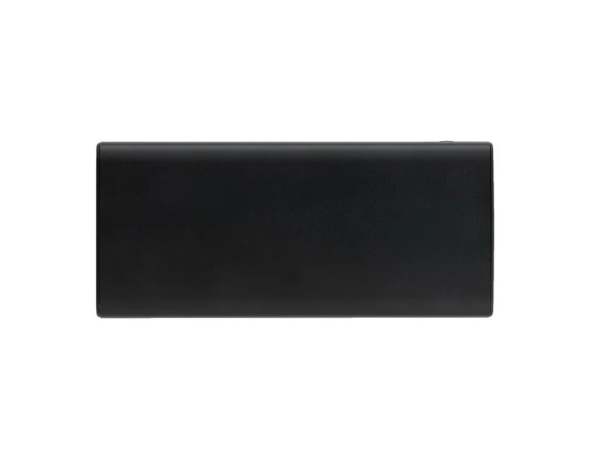 Czarny power bank 10000 mAh z logo, LED, szybkie ładowanie