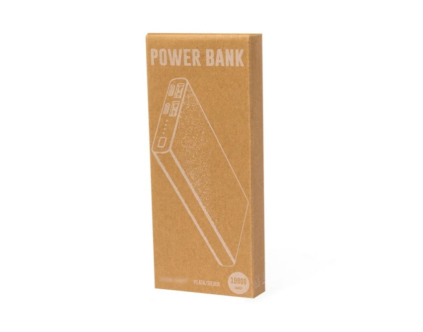 Power bank aluminiowy 10000 mAh srebrny z logo firmy