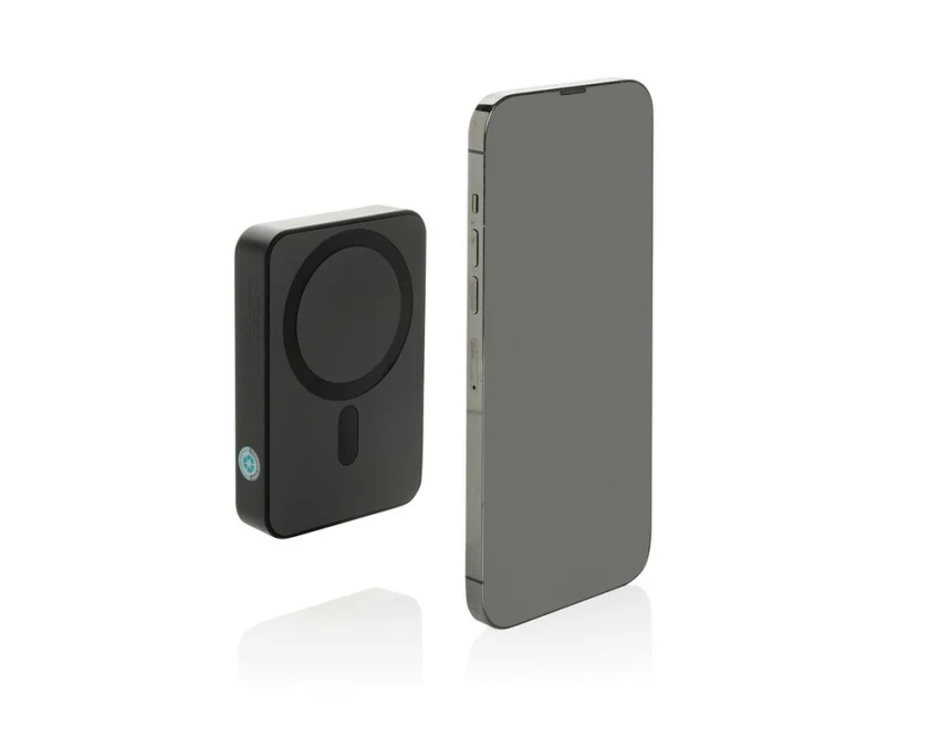 Czarny power bank 10000 mAh RABS z logo – Amporia