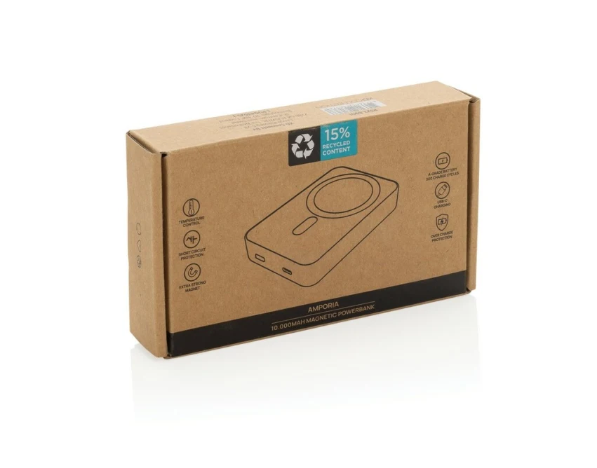 Czarny power bank 10000 mAh RABS z logo – Amporia