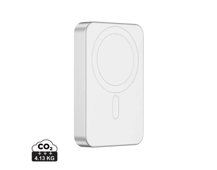 Srebrny power bank 10000 mAh Urban Vitamin z logo RABS