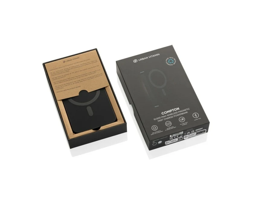 Power bank 10000 mAh Urban Vitamin Compton czarny z logo