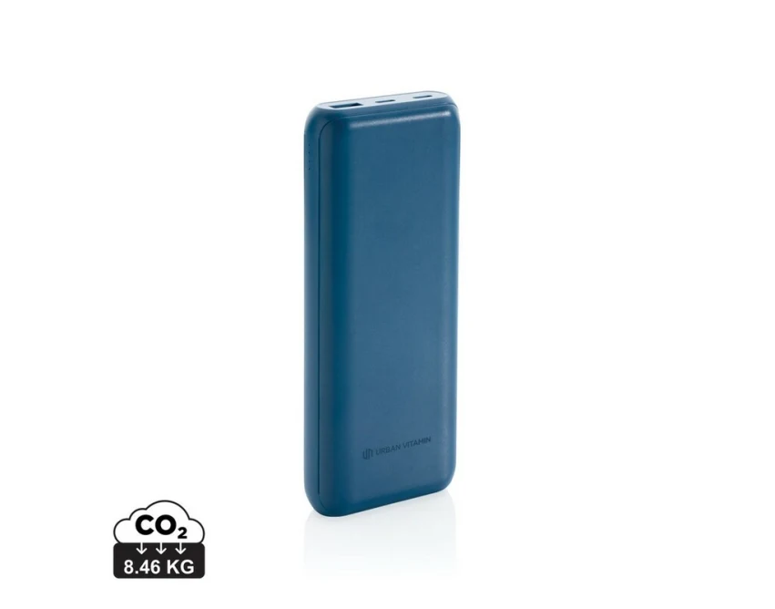 Niebieski power bank 20000 mAh Urban Vitamin z logo firmy