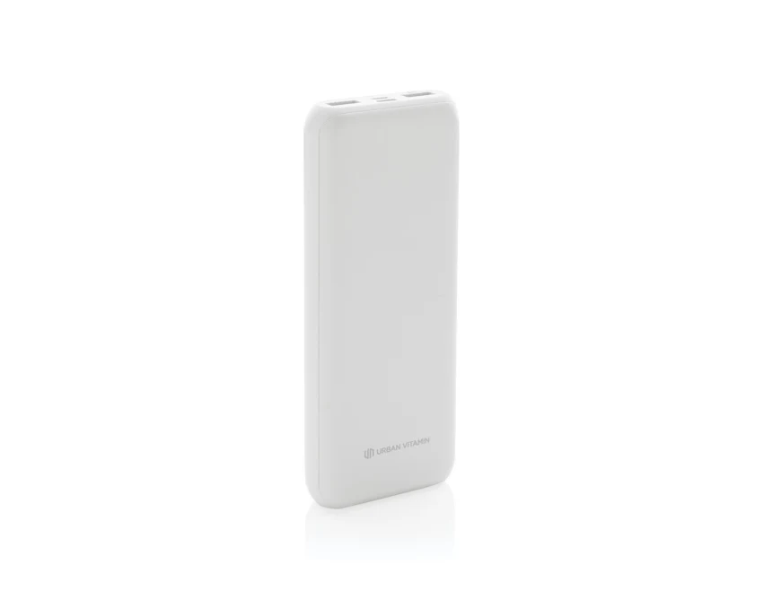 Biały power bank 20000 mAh z logo – Urban Vitamin, bez PVC