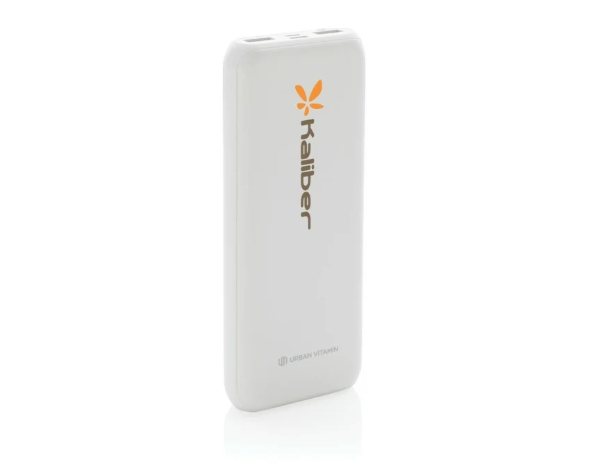 Biały power bank 20000 mAh z logo – Urban Vitamin, bez PVC