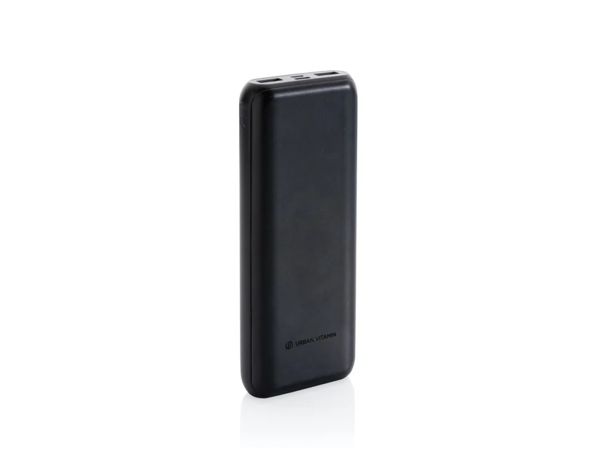 Czarny power bank Urban Vitamin 20000 mAh z logo firmy
