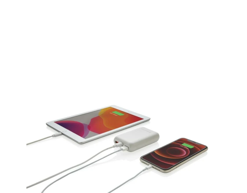 Biały Powerbank 10000 mAh PD 18W z Logo Firmowym