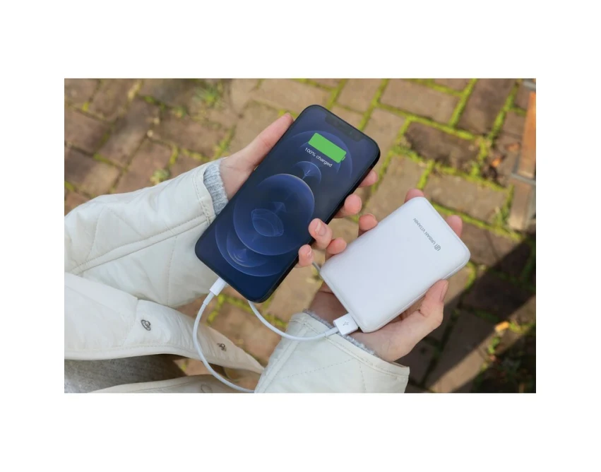 Biały Powerbank 10000 mAh PD 18W z Logo Firmowym