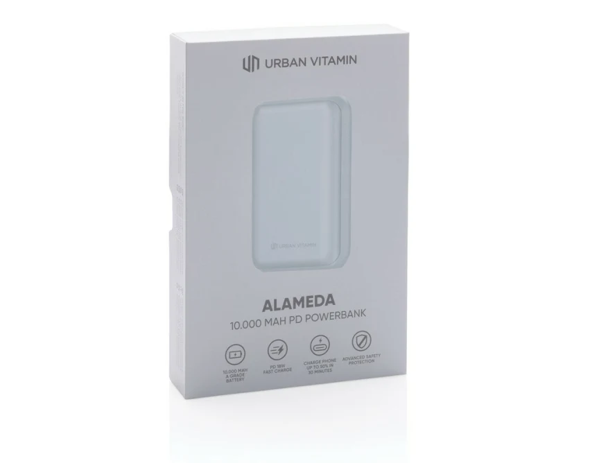 Biały Powerbank 10000 mAh PD 18W z Logo Firmowym