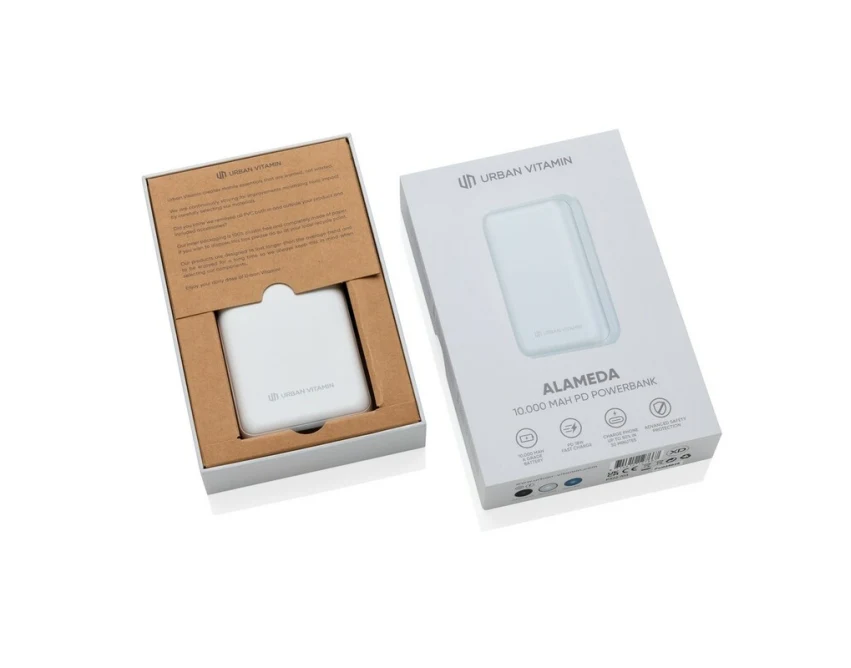 Biały Powerbank 10000 mAh PD 18W z Logo Firmowym
