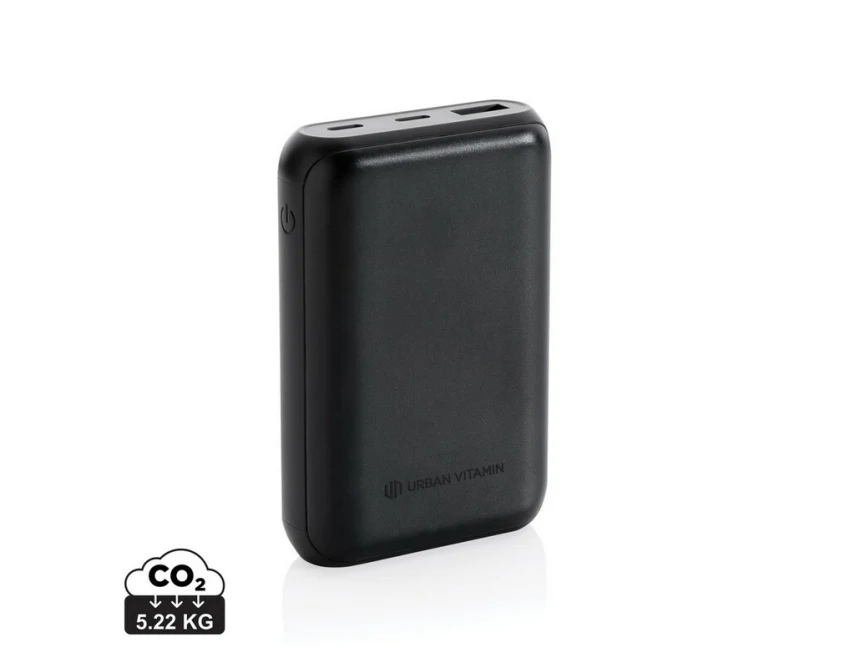 Power bank reklamowy 10000 mAh czarny USB-C z logo