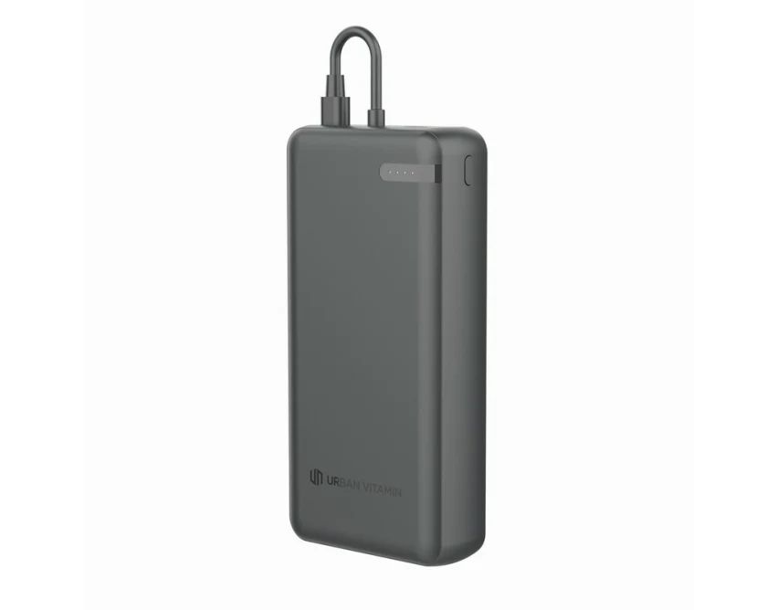 Power bank 20000mAh USB-C czarny eco z logo firmy
