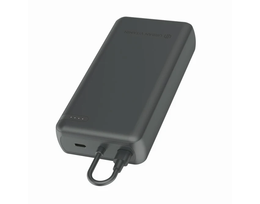 Power bank 20000mAh USB-C czarny eco z logo firmy