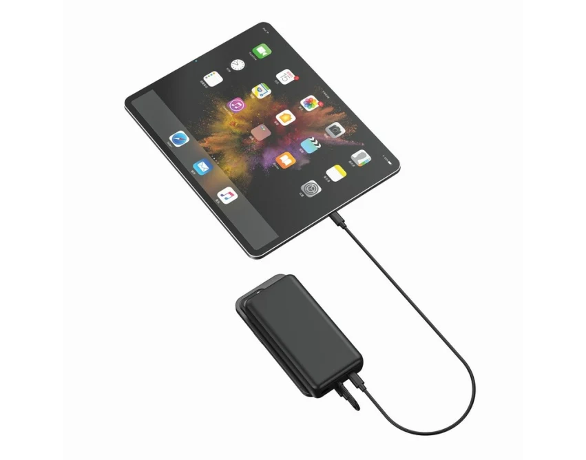 Power bank 20000mAh USB-C czarny eco z logo firmy