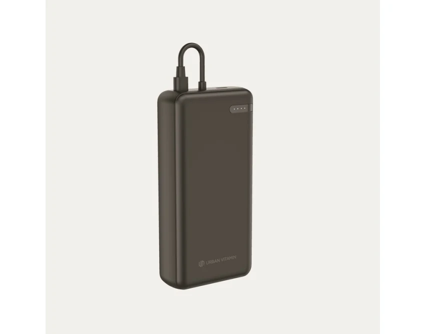 Power bank 20000mAh USB-C czarny eco z logo firmy