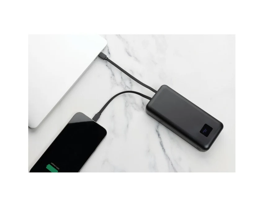 Power bank 20000mAh RABS 65W czarny z logo – premium prezent