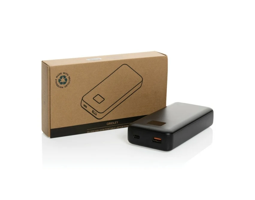 Power bank 20000mAh RABS 65W czarny z logo – premium prezent