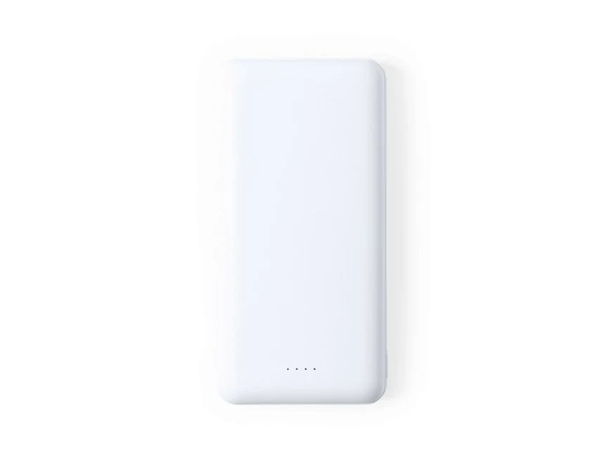 Biały power bank 20000 mAh z logo firmy USB-C LED ABS
