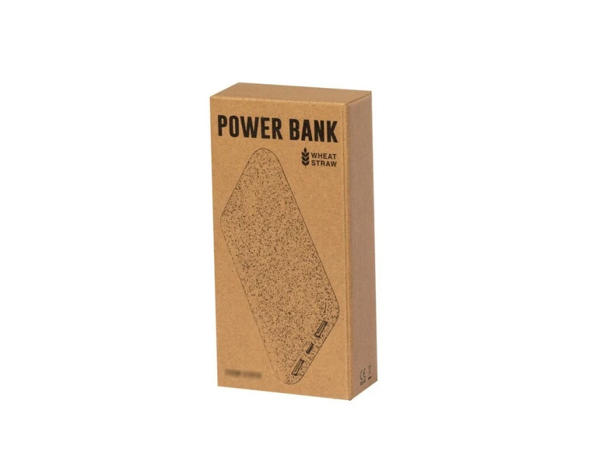 Power bank 20000 mAh ze słomy pszenicznej z logo firmy