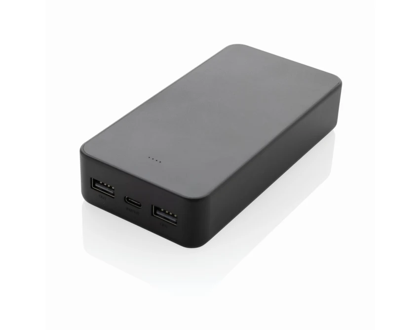 Power bank 20000 mAh czarny RABS z logo – ekologiczny