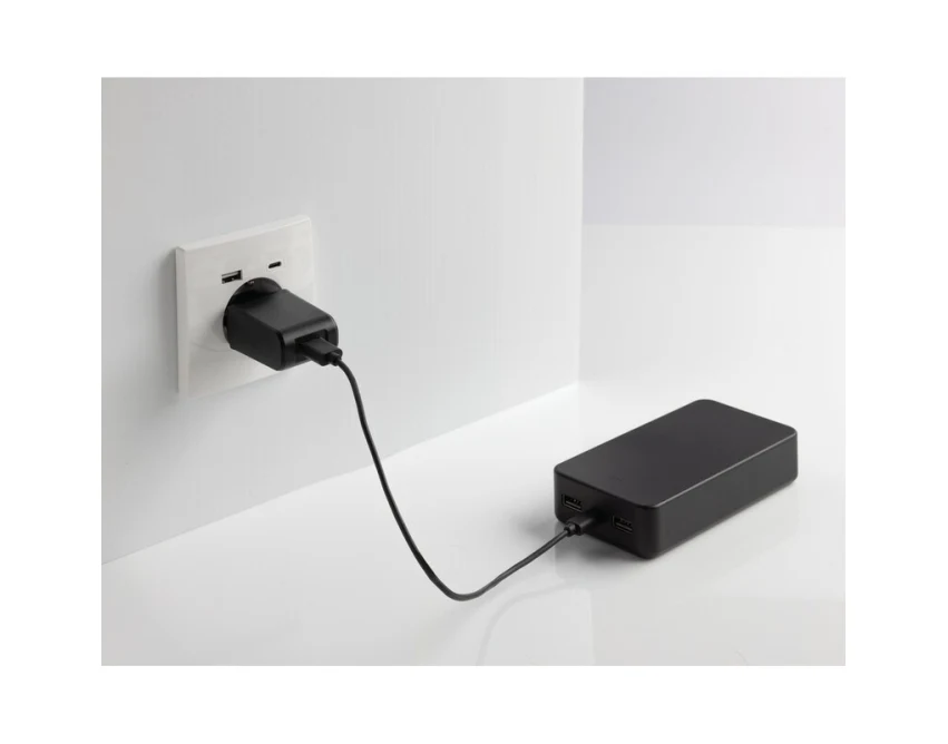 Power bank 20000 mAh czarny RABS z logo – ekologiczny