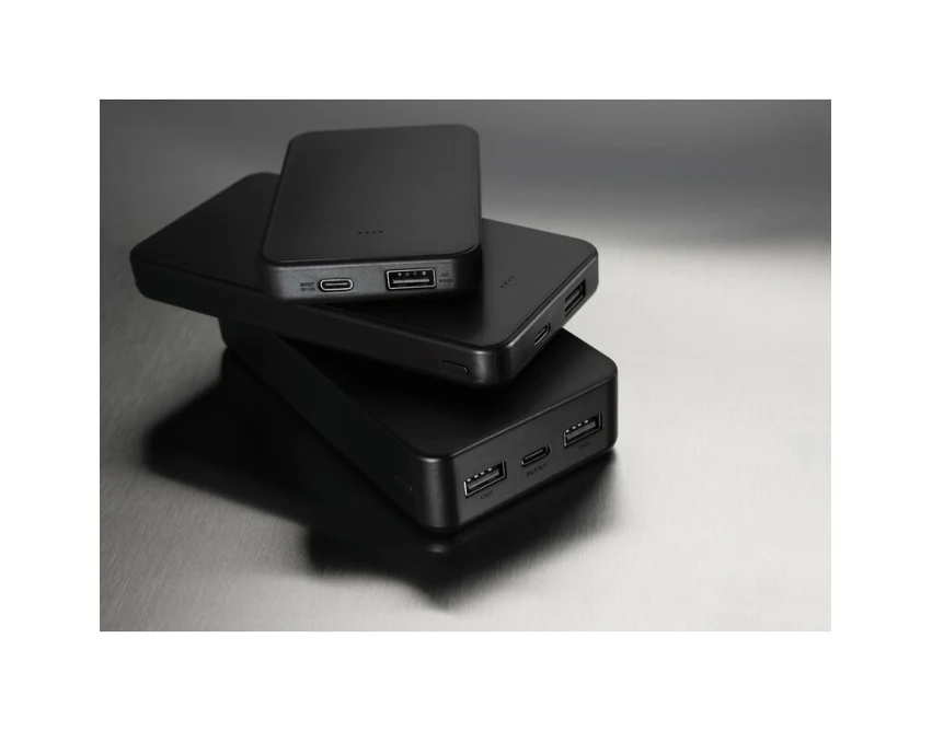 Power bank 20000 mAh czarny RABS z logo – ekologiczny