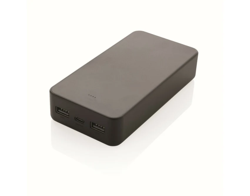 Power bank 20000 mAh czarny RABS z logo – ekologiczny