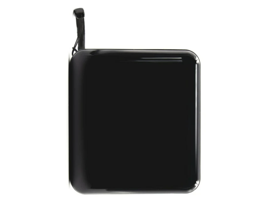 Power bank 10000 mAh czarny z logo, 3 kable, LED, ABS