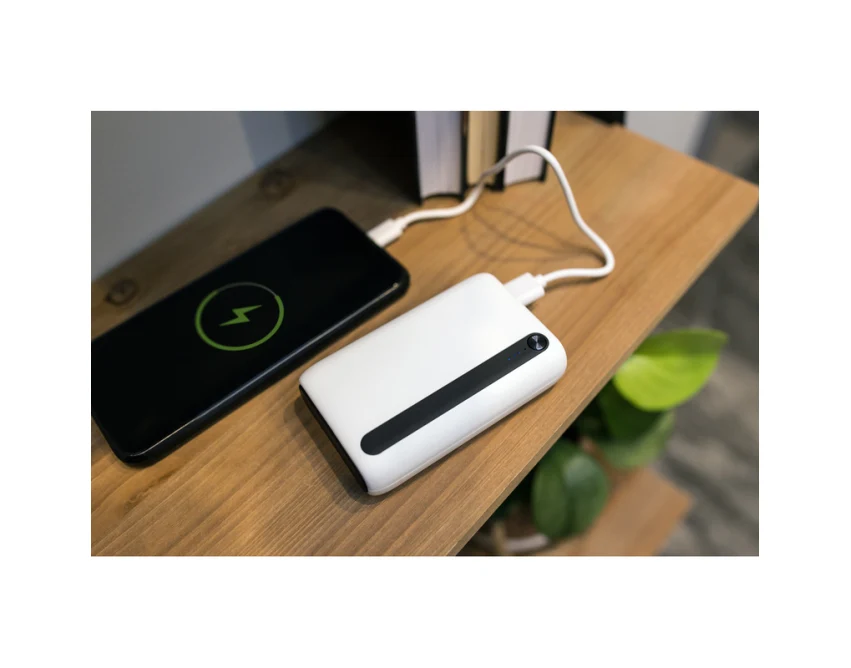 Power bank firmowy 10000 mAh czerwony z logo USB-C 20W