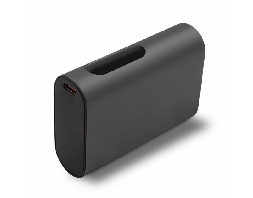 Grafitowy power bank 10000 mAh z logo – szybkie ładowanie