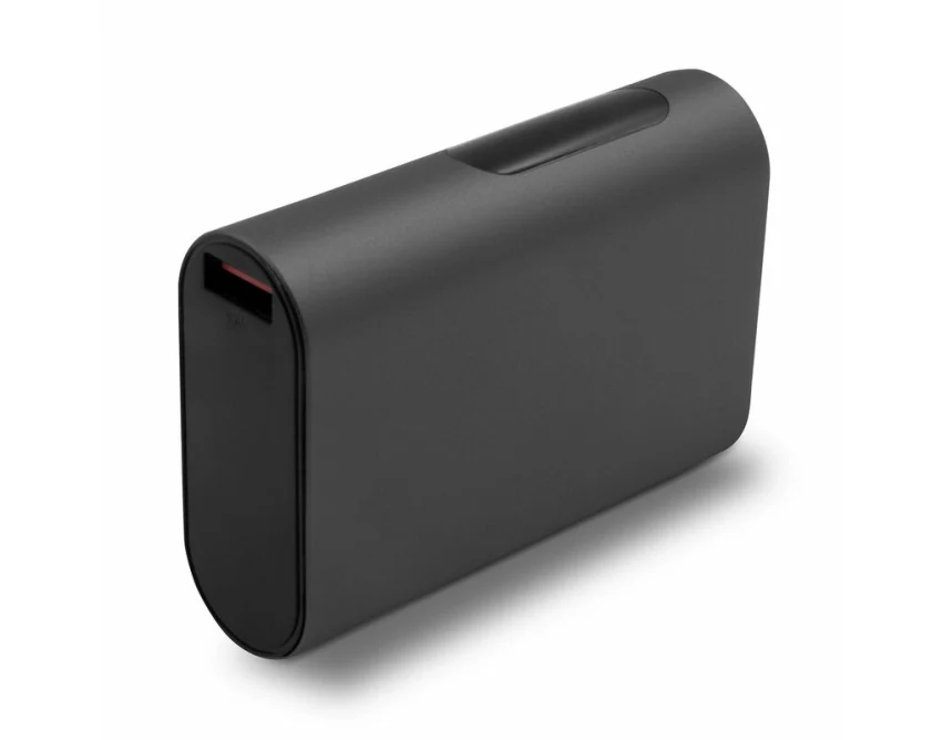 Grafitowy power bank 10000 mAh z logo – szybkie ładowanie