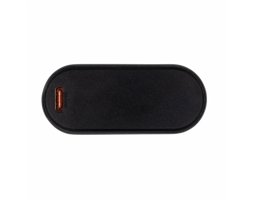 Grafitowy power bank 10000 mAh z logo – szybkie ładowanie