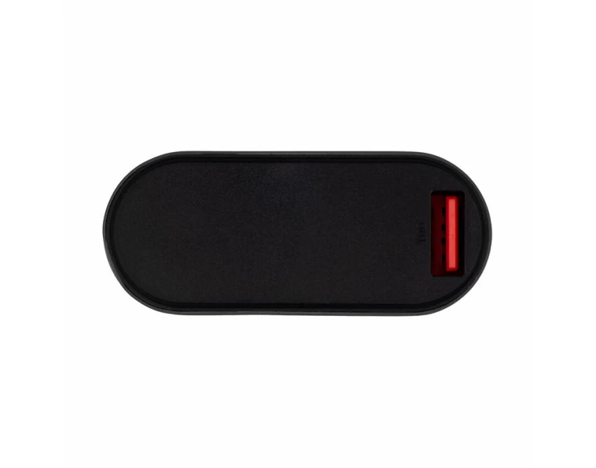 Grafitowy power bank 10000 mAh z logo – szybkie ładowanie