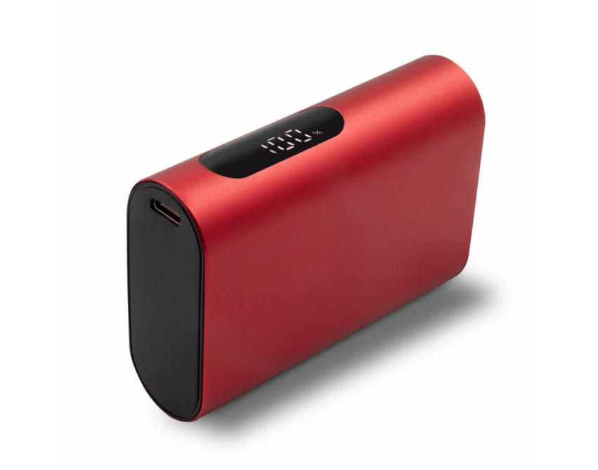 Czerwony power bank 10000 mAh z logo – szybkie ładowanie 20W
