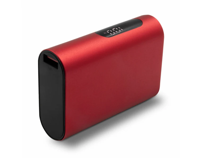 Czerwony power bank 10000 mAh z logo – szybkie ładowanie 20W