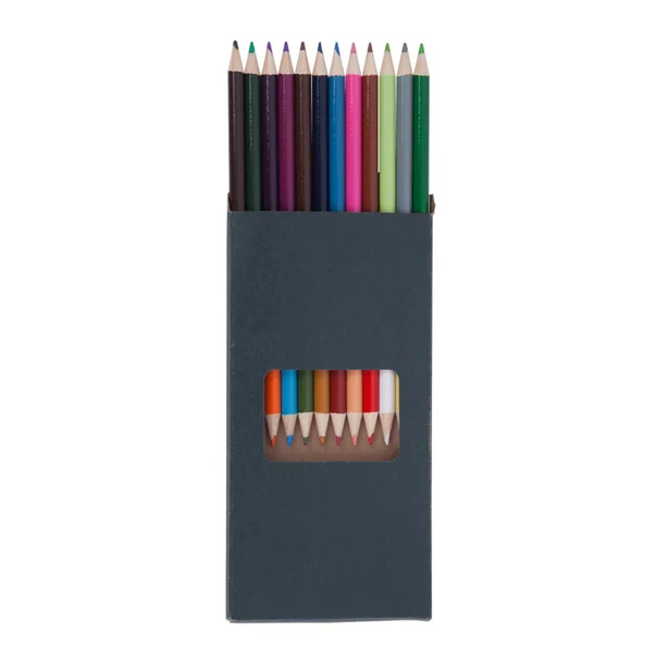 Kredki Duo 12 szt. w grafitowym etui z logo firmy