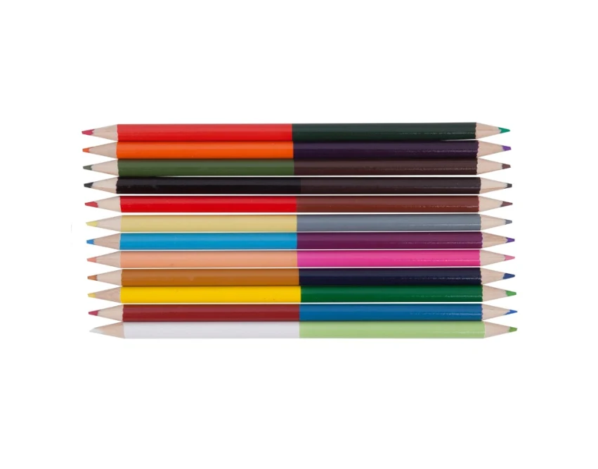 Kredki Duo 12 szt. w grafitowym etui z logo firmy