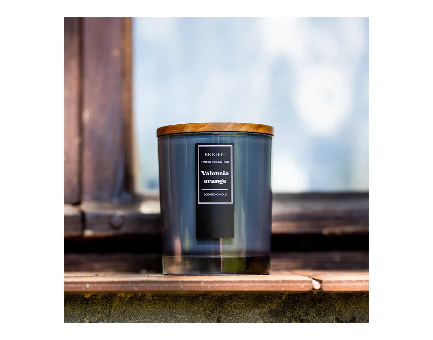 Świeca zapachowa Imola 220g z logo, szara, z grawerem