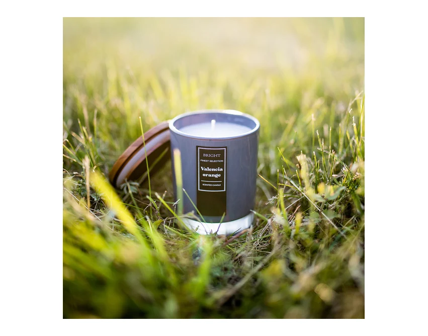 Świeca zapachowa Imola 220g z logo, szara, z grawerem