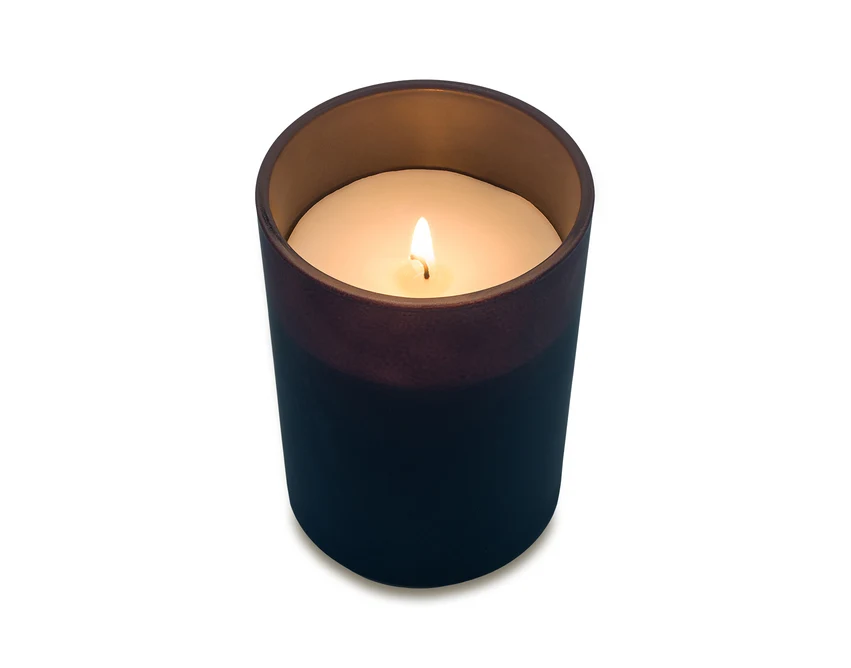 Granatowa świeca zapachowa Lamane 220g z logo firmy