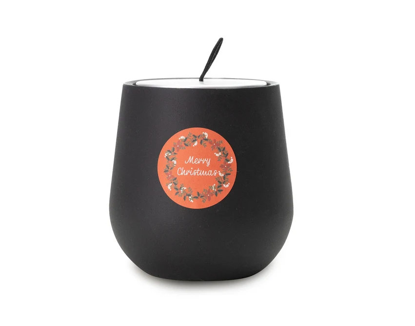 Świeca reklamowa Honey Pleasure, czarny beton, 30h, logo