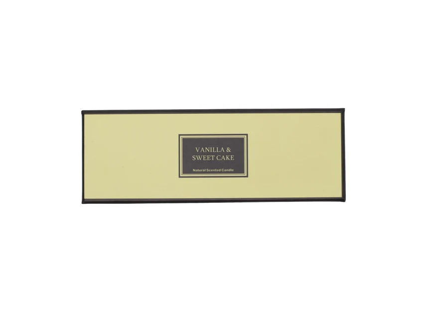 Beżowy zestaw świec zapachowych Vanilla z logo firmy