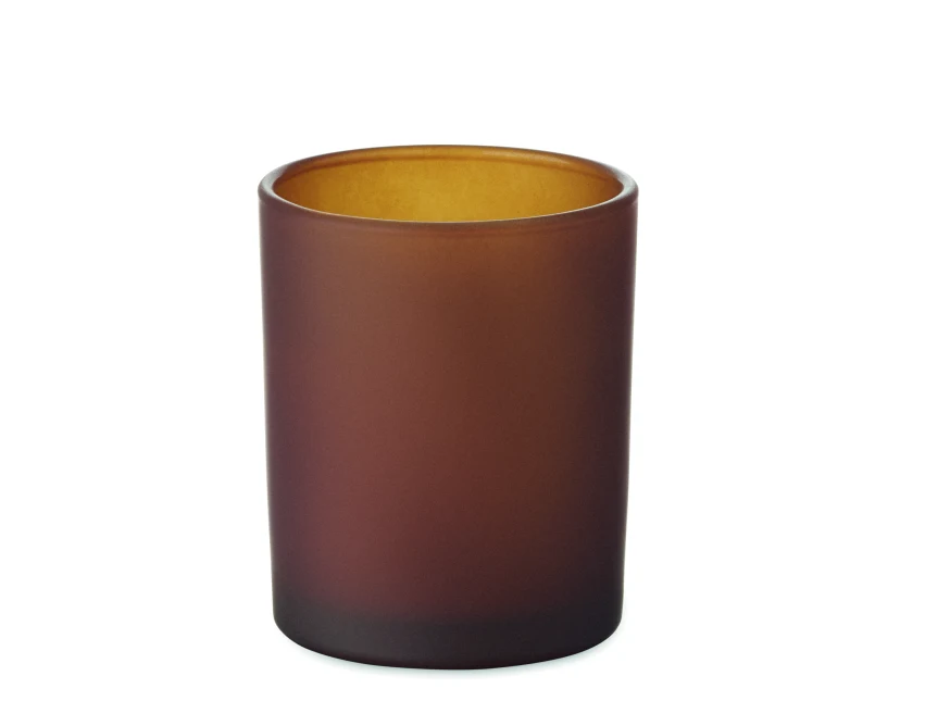 Brązowa świeca reklamowa 80g z logo w matowym szkle