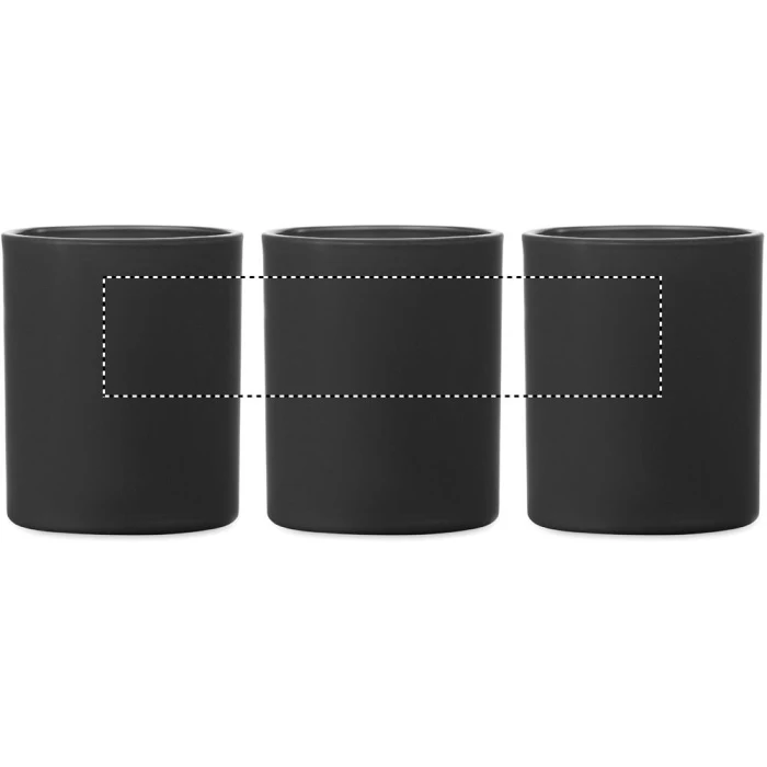 Schemat znakowania dla Sitodruk 360° - RS6 na gadżecie: Czarna świeca reklamowa waniliowa 80g z logo w szkle