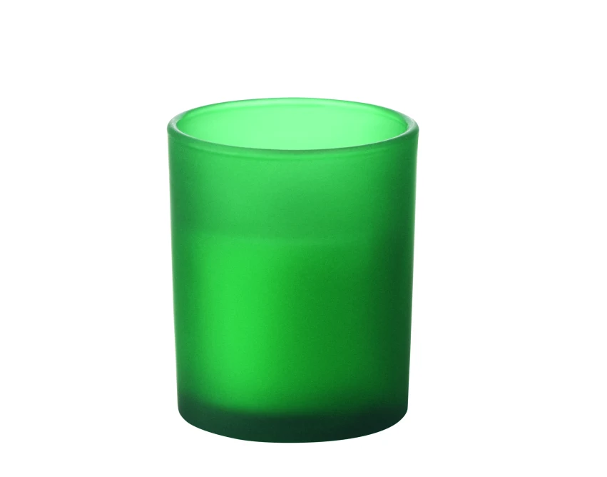 Zielona świeca reklamowa 80g z logo i drewnianym knotem