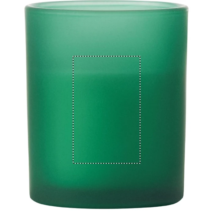 Schemat znakowania dla Tampondruk - P7 na gadżecie: Zielona świeca reklamowa 80g z logo i drewnianym knotem