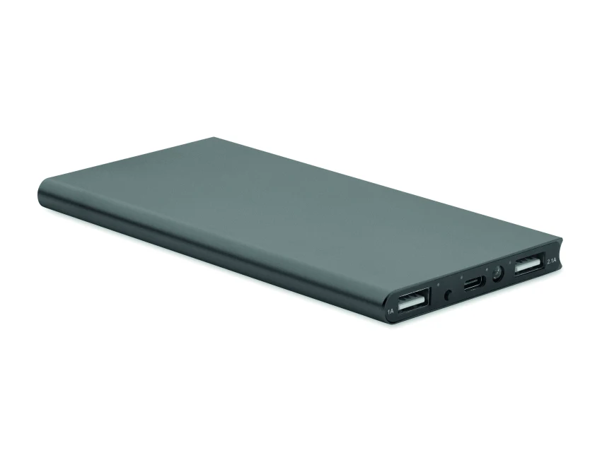 Power bank 8000 mAh tytanowy z logo – aluminium premium